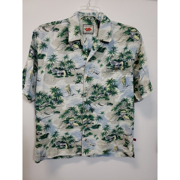 Bugle Boy Other - Vintage 90's Bugle Boy Hawaiian Floral Short Sleeve Shirt Men's L Silk Blend